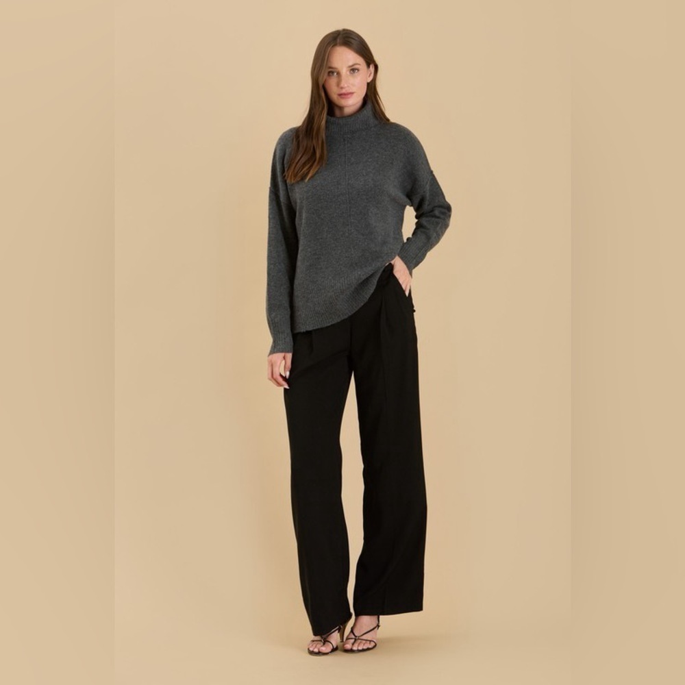 The Workshop Turtleneck Front Seam Knit Pullover Sweater - Picture 4 of 5